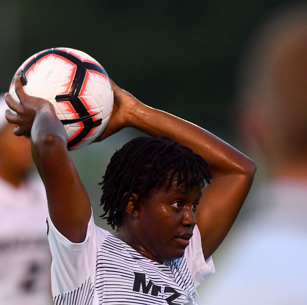 Missouri defender Momola Adesanmi throws the ball
